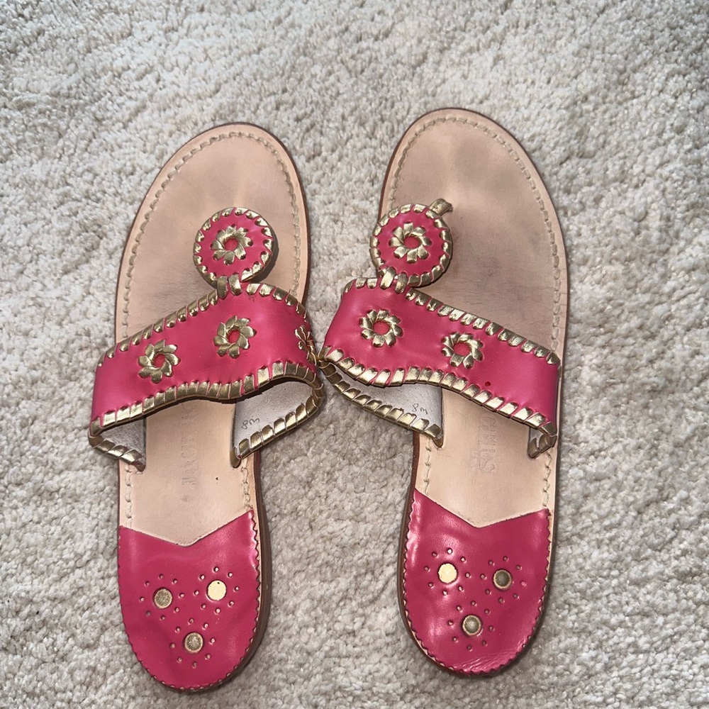 Pink and Gold Jack Rogers Sandals